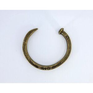 B2 Auth GILES & BROTHERS Railroad Spike Original Cuff Bracelet Antique Brass Med